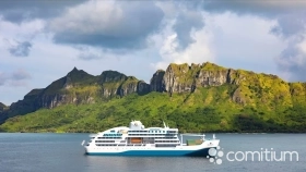 Construit en Chine, l’Aranoa mesurera 116 mètres de long pour 21 mètres de large et pourra accueillir 198 passagers dans 91 cabines, dont 62 avec balcon @Aranui Construit en Chine, l’Aranoa mesurera 116 mètres de long pour 21 mètres de large et pourra accueillir 198 passagers dans 91 cabines, dont 62 avec balcon @Aranui